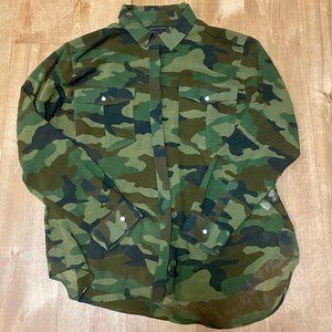 Banana Republic See Through Camo Shirt XL